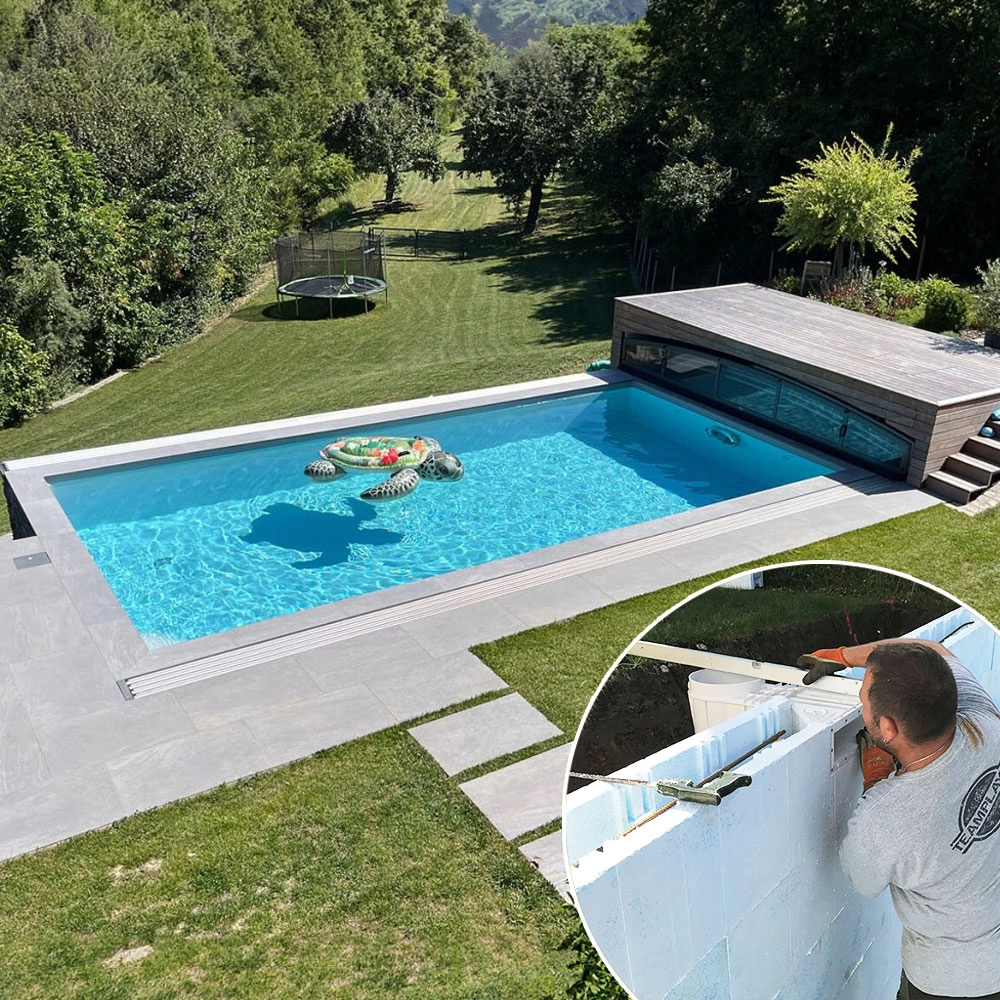 Piscine en polystyrène DIY terminée 2