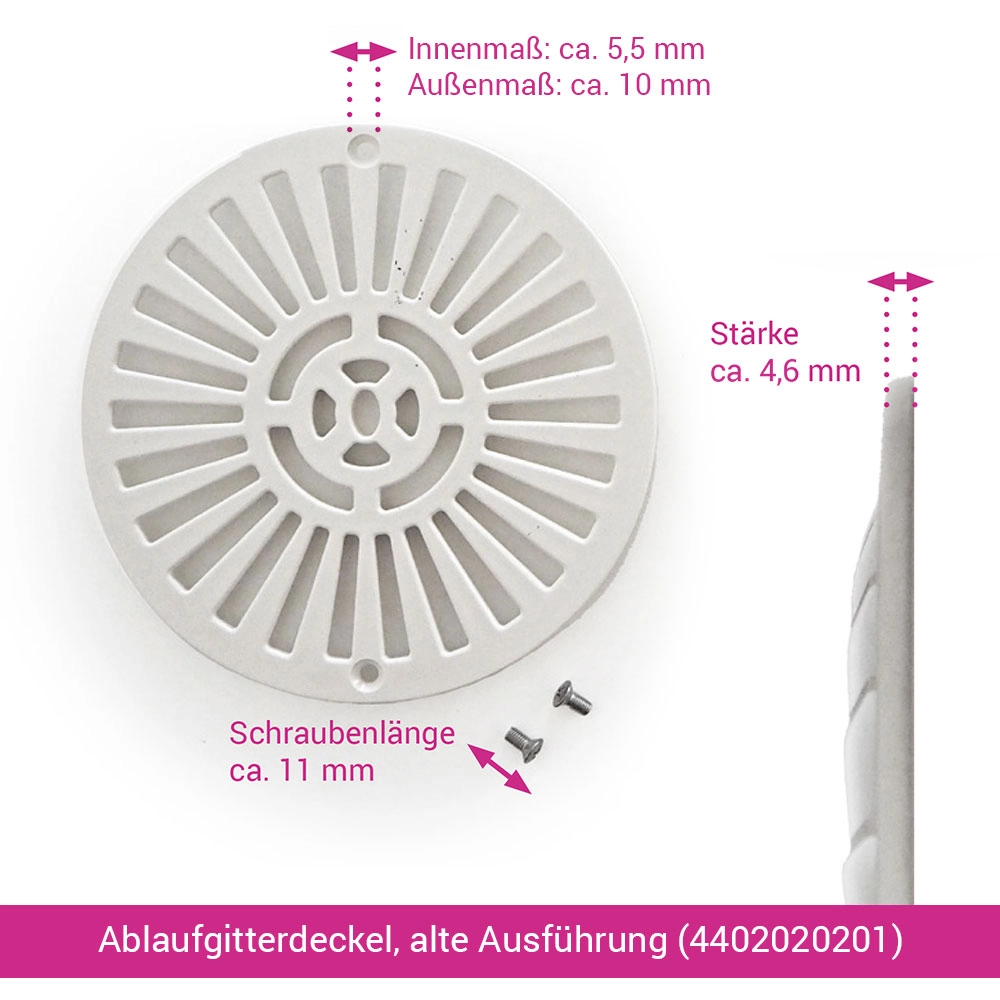 Grille d'écoulement avec dimensions (Astral)