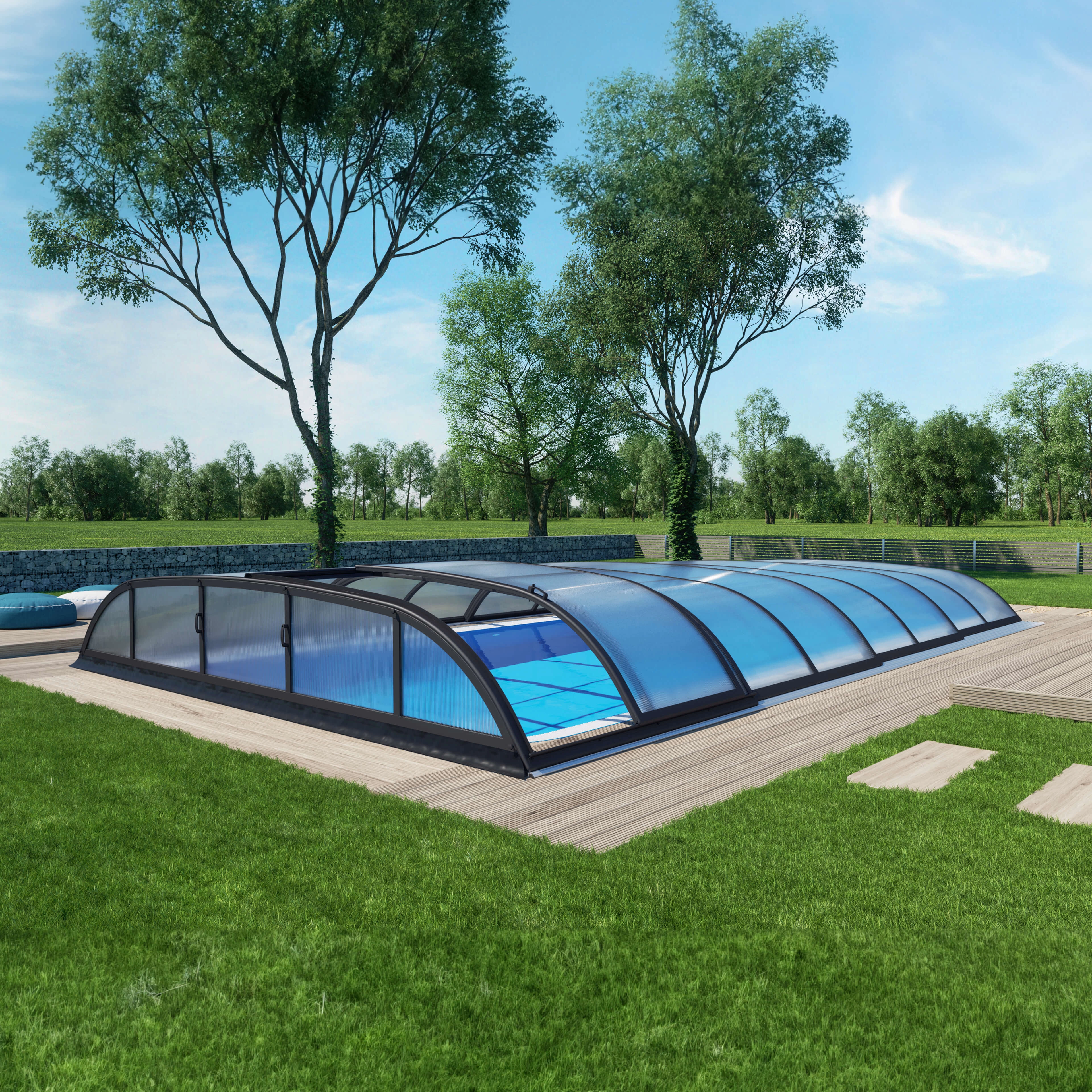 Sonder Überdachung, DALLAS, 620 x 428 x 90 cm, Polycarbonat 4 mm, anthrazit