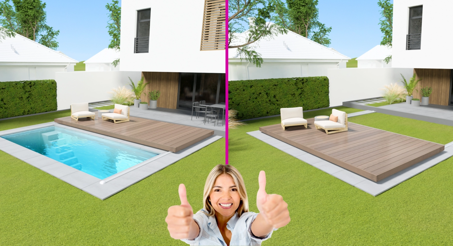 Piscine avec abri accessible