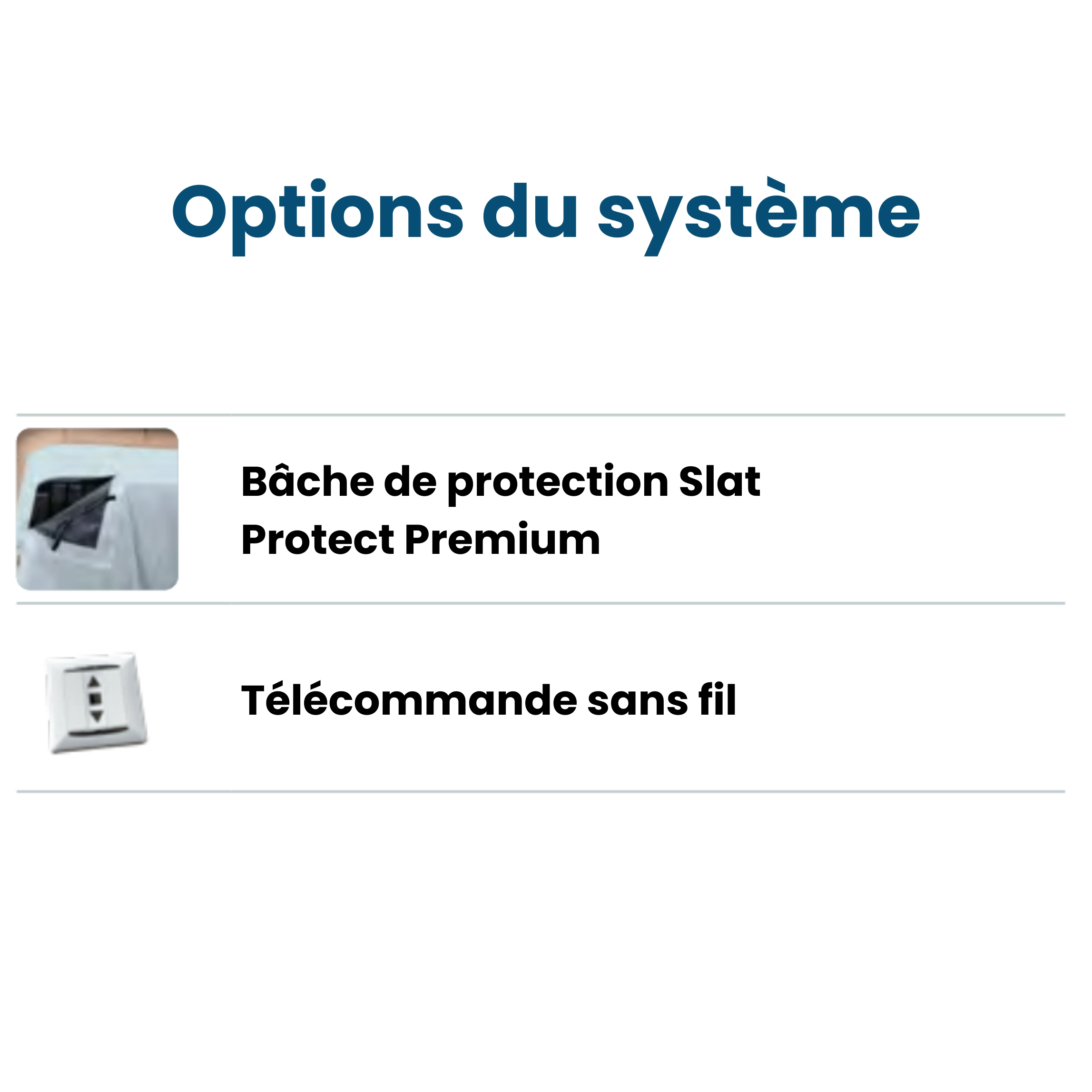 ValuePro Options du système