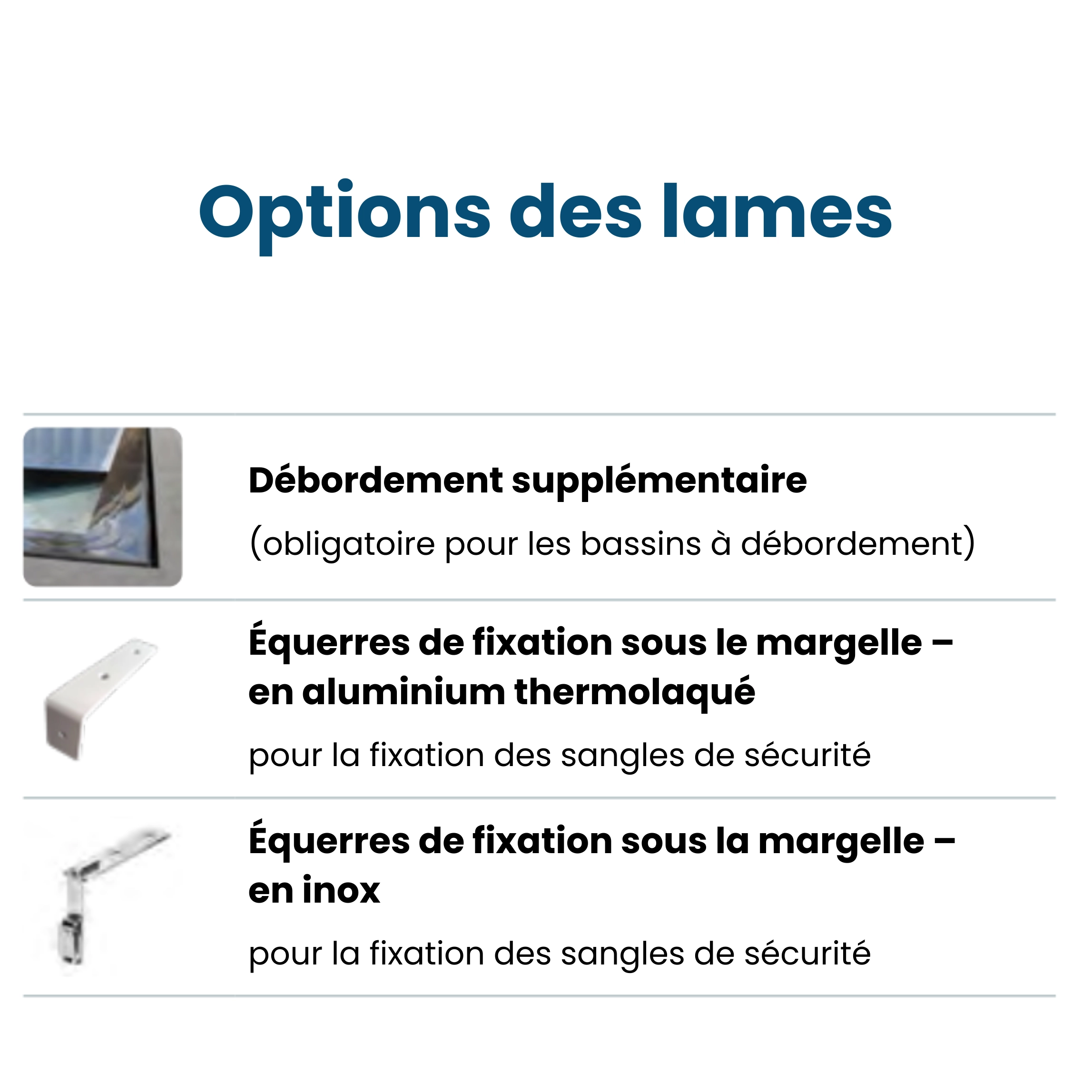 ValuePro Options des lames