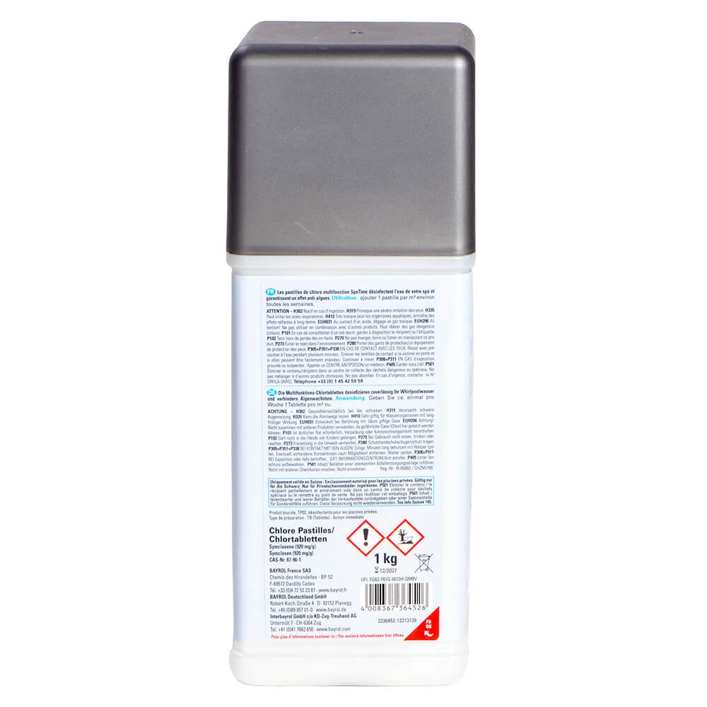 Bayrol Spa Time galets de chlore multifonctionnels 1 kg, 20g galets