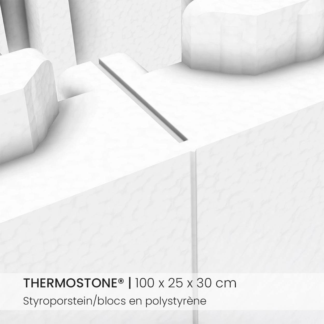 Thermostone Pierre en polystyrène expansé pour piscines en polystyrène expansé by Apoolco Repères à découper