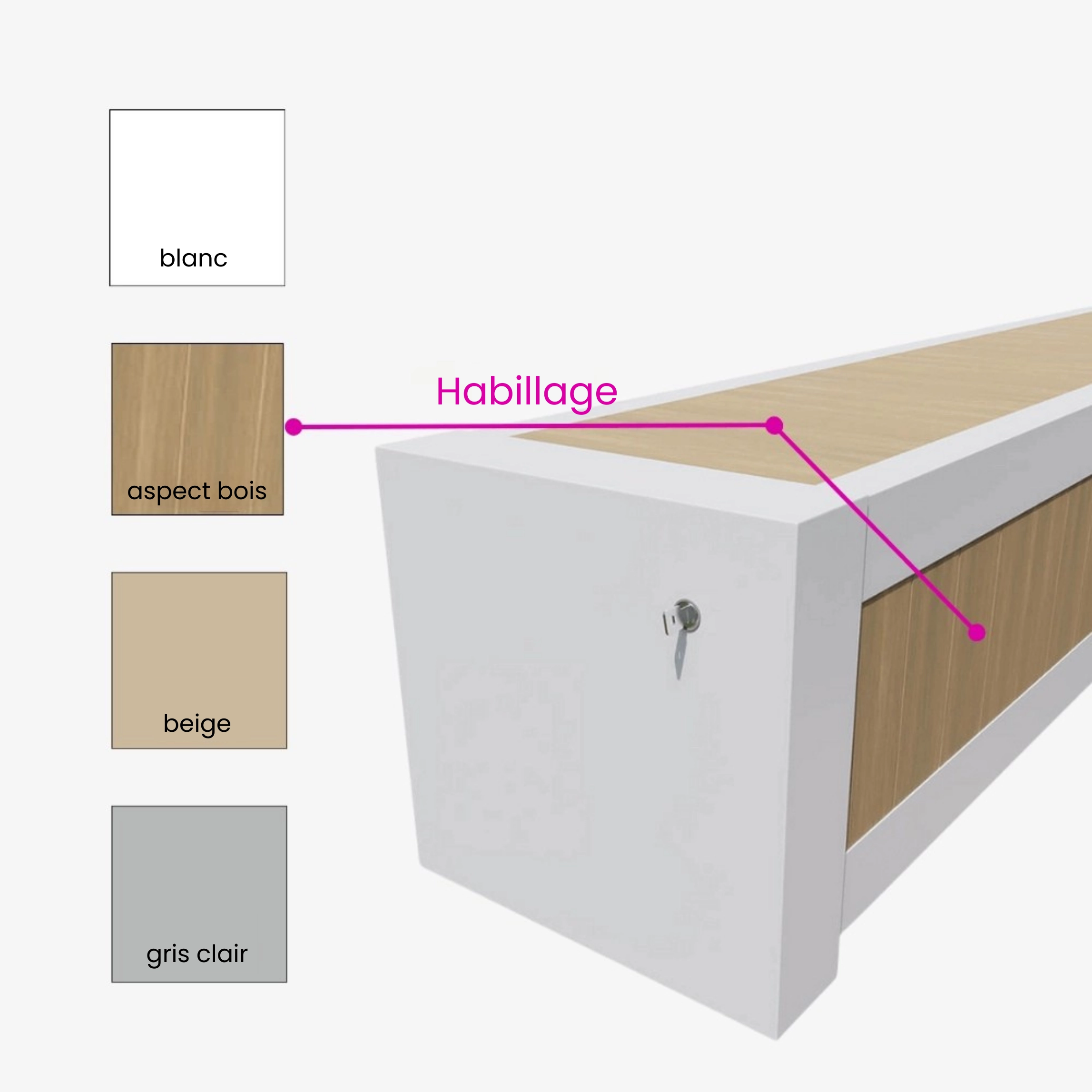 Couverture à lames pour piscine avec banquette