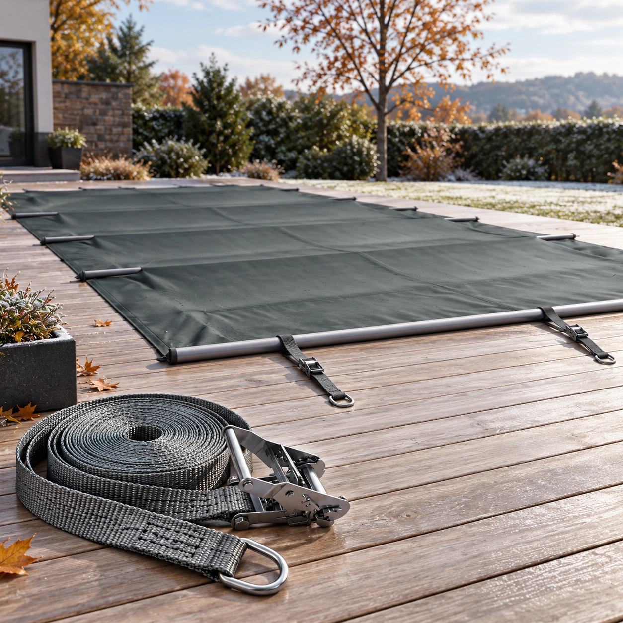 ➔ Hivernage de votre couverture à barres de piscine