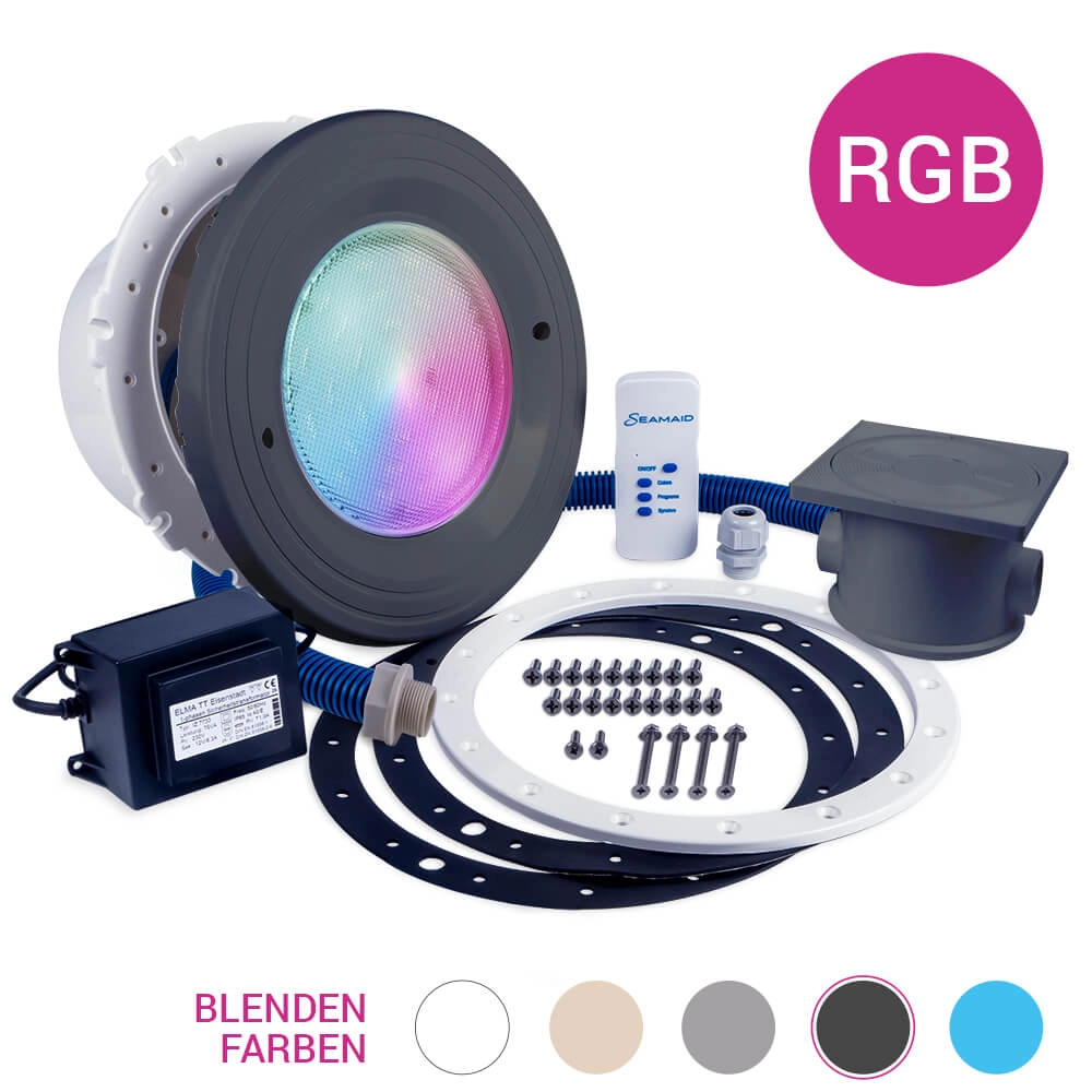 Pool Light Premium, 1 set, LED-RGB,12V, BWT - gris foncé